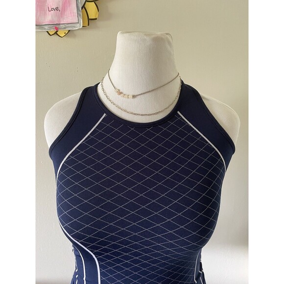 Athleta Finish Fast Line Tank Top In Blue Size XS Seamless Fitted - Picture 3 of 8